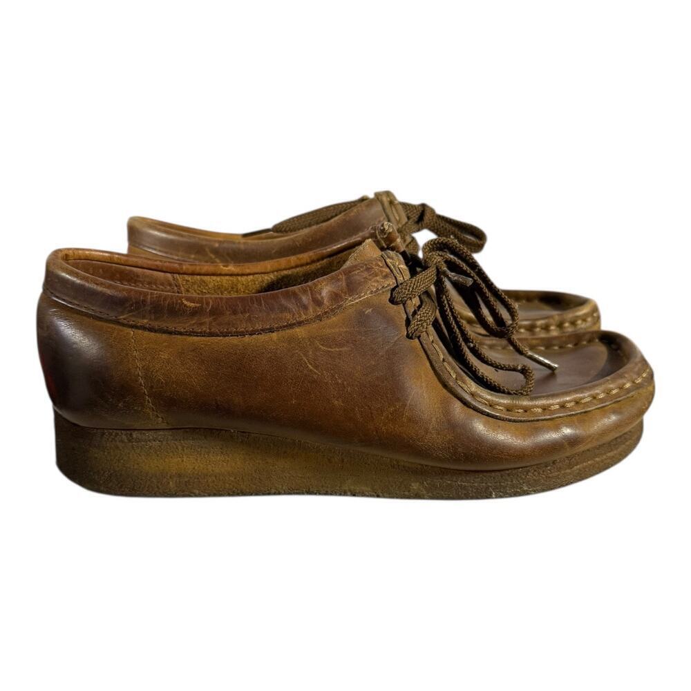 Clark’s Wallabee Moc Toe Leather Shoes Men’s 7 Brown Lace-Up Casual Comfort